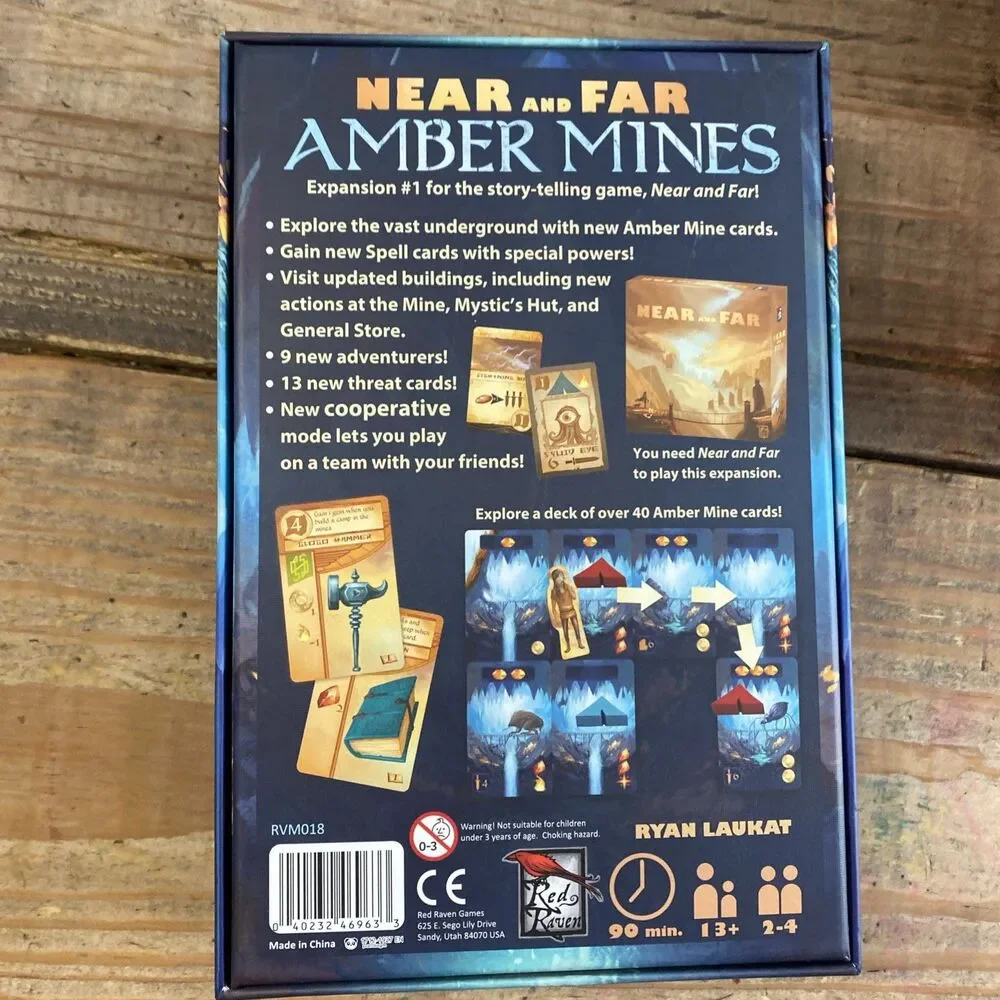 Near and Far Board Game w/ Amber Mines Expansion - Red Raven Games - Complete